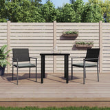vidaXL 3-delige Tuinset met kussens poly rattan en staal