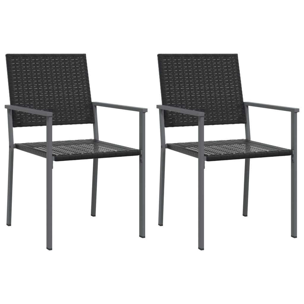 vidaXL 3-delige Tuinset met kussens poly rattan en staal