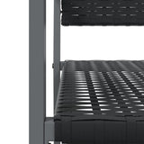 vidaXL 3-delige Tuinset met kussens poly rattan en staal