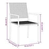 vidaXL 3-delige Tuinset met kussens poly rattan en staal
