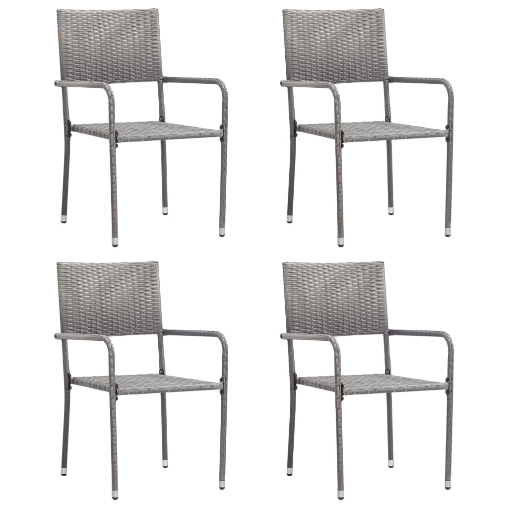 vidaXL Tuinstoelen 2 st stapelbaar poly rattan zwart