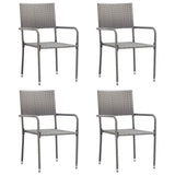 vidaXL Tuinstoelen 2 st stapelbaar poly rattan zwart