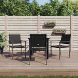 vidaXL 3-delige Tuinset met kussens poly rattan en staal
