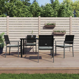 vidaXL 3-delige Tuinset met kussens poly rattan en staal