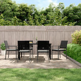 vidaXL 3-delige Tuinset met kussens poly rattan en staal