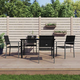 vidaXL 3-delige Tuinset met kussens poly rattan en staal