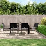 vidaXL 3-delige Tuinset met kussens poly rattan en staal