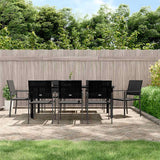 vidaXL 3-delige Tuinset met kussens poly rattan en staal