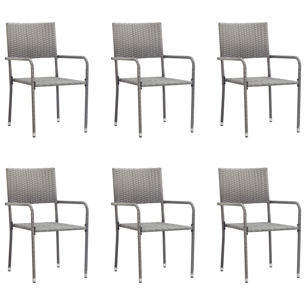 vidaXL Tuinstoelen 2 st stapelbaar poly rattan zwart