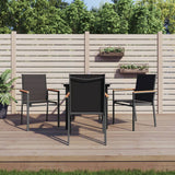 vidaXL 3-delige Tuinset textileen en staal zwart