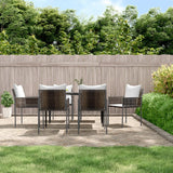 vidaXL 3-delige Tuinset met kussens poly rattan en staal