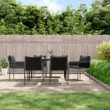 vidaXL 3-delige Tuinset met kussens poly rattan en staal