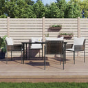 vidaXL 5-delige Tuinset met kussens poly rattan en staal