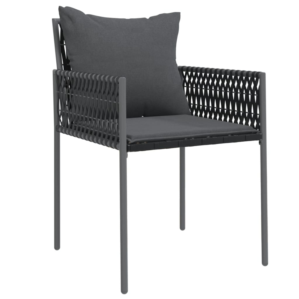 vidaXL 5-delige Tuinset met kussens poly rattan en staal
