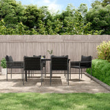 vidaXL 5-delige Tuinset met kussens poly rattan en staal