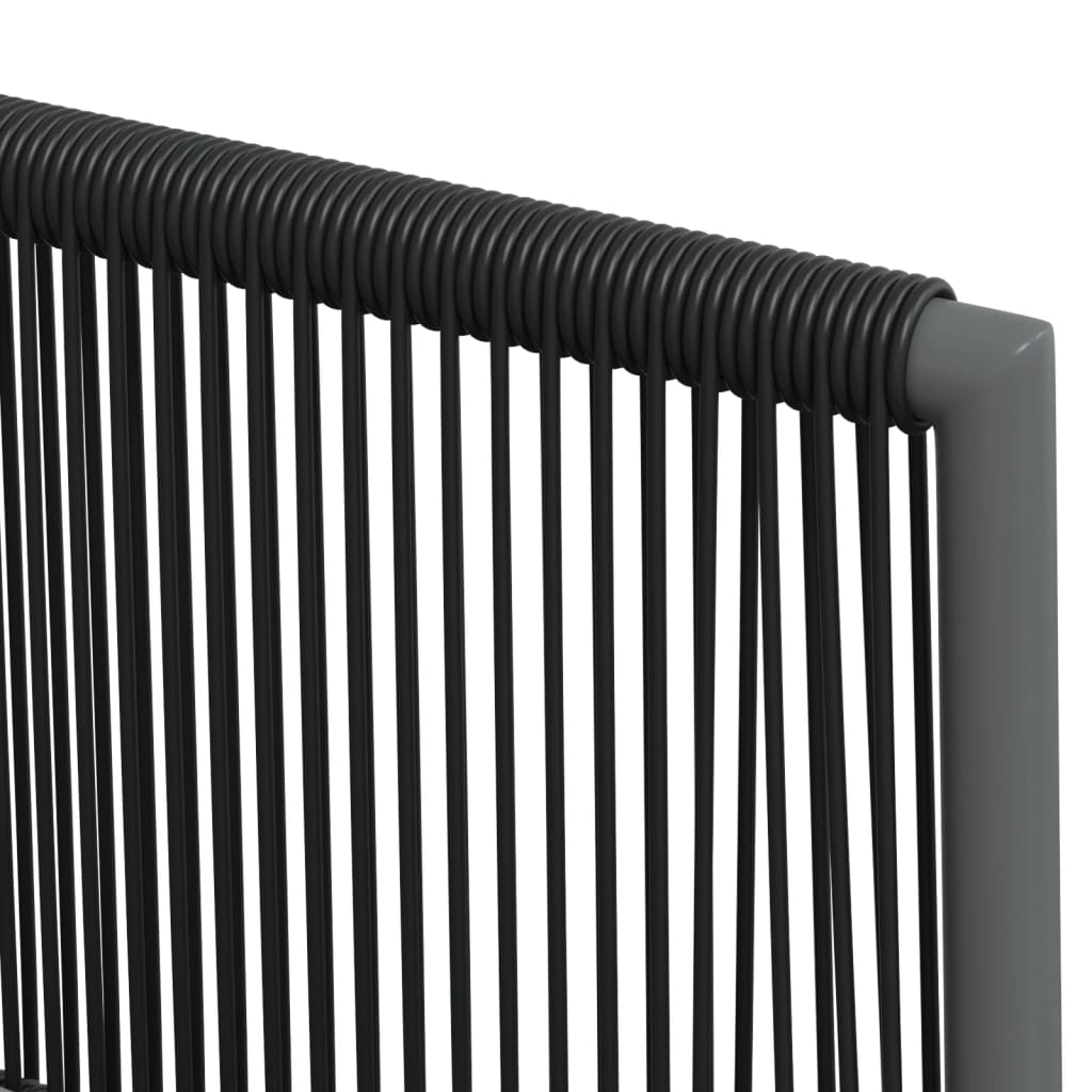 vidaXL 3-delige Tuinset met kussens poly rattan en staal zwart
