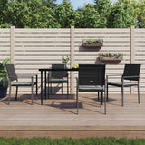 vidaXL Garden dining chairs 4 pcs with cushions 54x62.5x89 cm poly rattan black