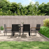 vidaXL Garden Chairs 4 pcs 55x61.5x90 cm Textilene and Steel Black