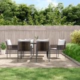 vidaXL Garden Chairs 4 pcs with cushions 54x61x83 cm poly rattan brown