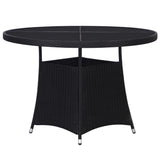 vidaXL Tuintafel Ø110x74 cm poly rattan grijs