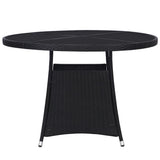 vidaXL Tuintafel Ø110x74 cm poly rattan grijs