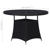 vidaXL Tuintafel Ø110x74 cm poly rattan grijs