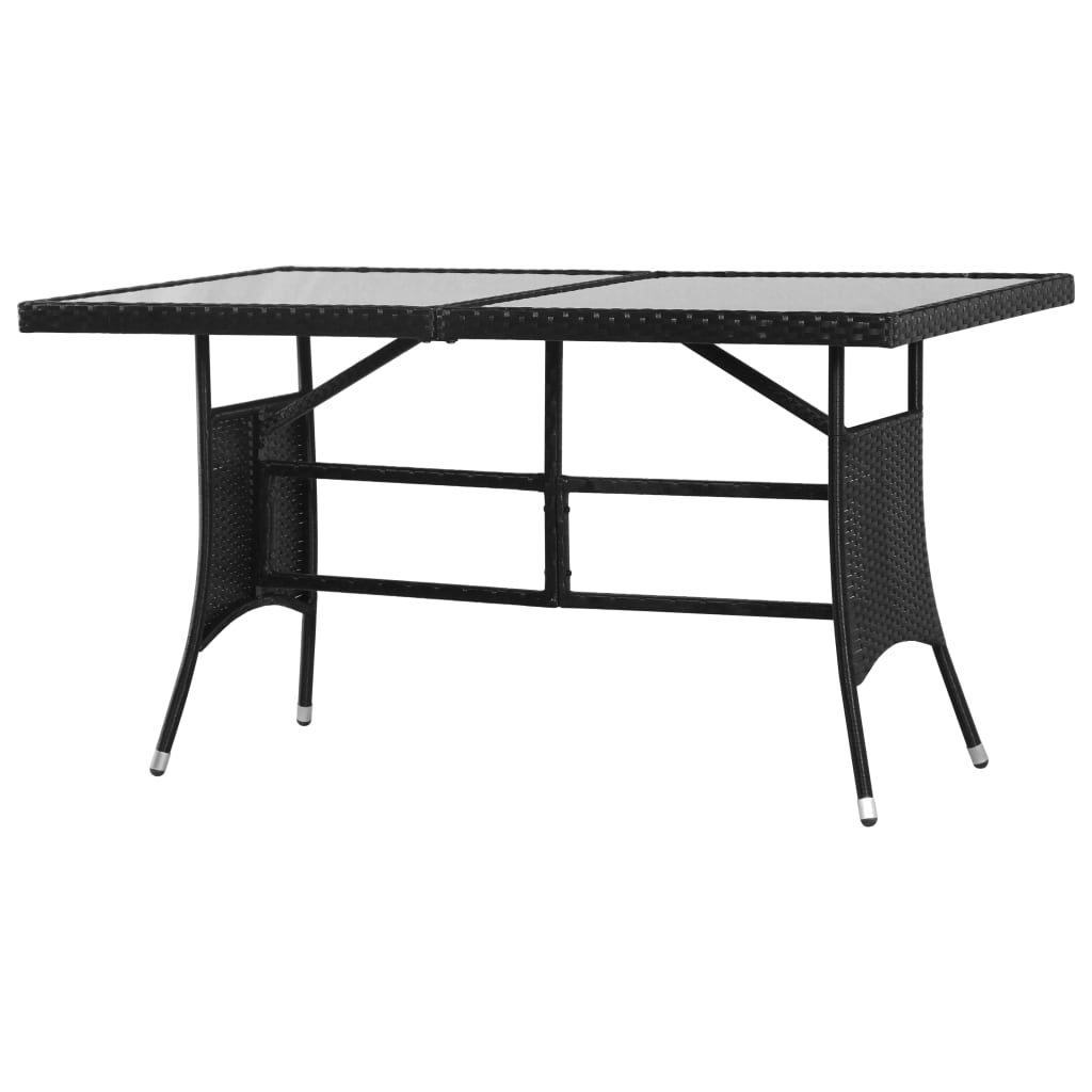 vidaXL Tuintafel 80x80x74 cm poly rattan zwart