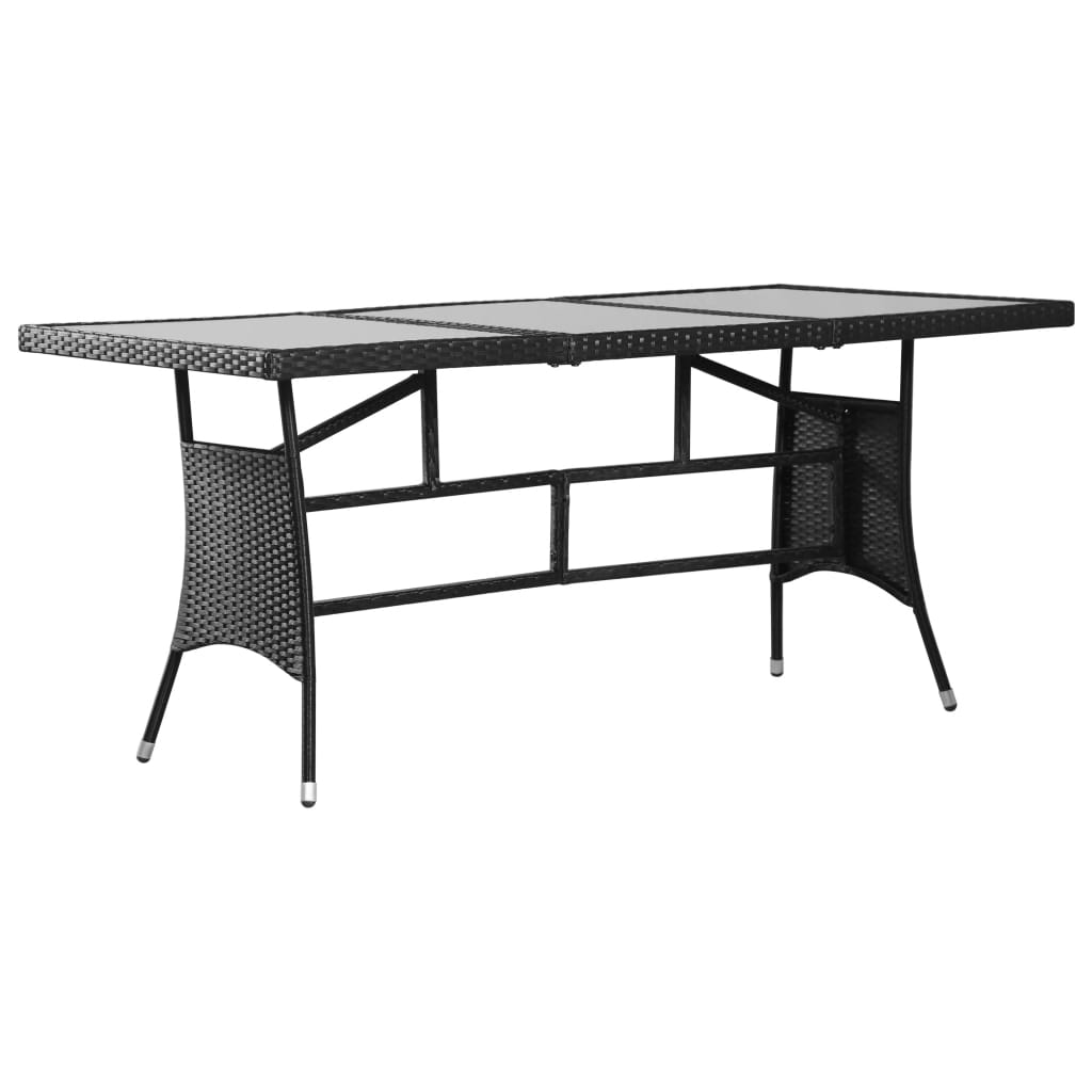 vidaXL Tuintafel 80x80x74 cm poly rattan zwart
