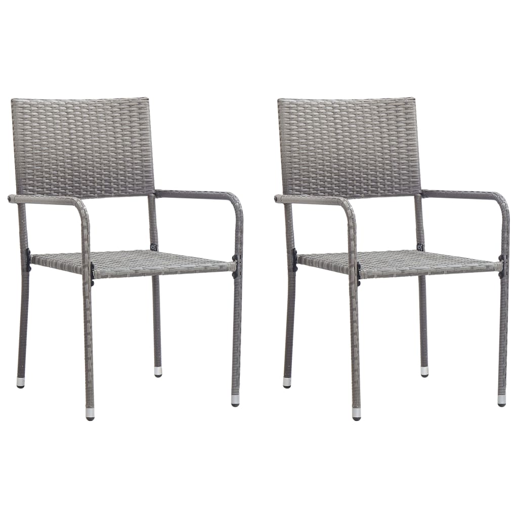 vidaXL Tuinstoelen 2 st stapelbaar poly rattan zwart