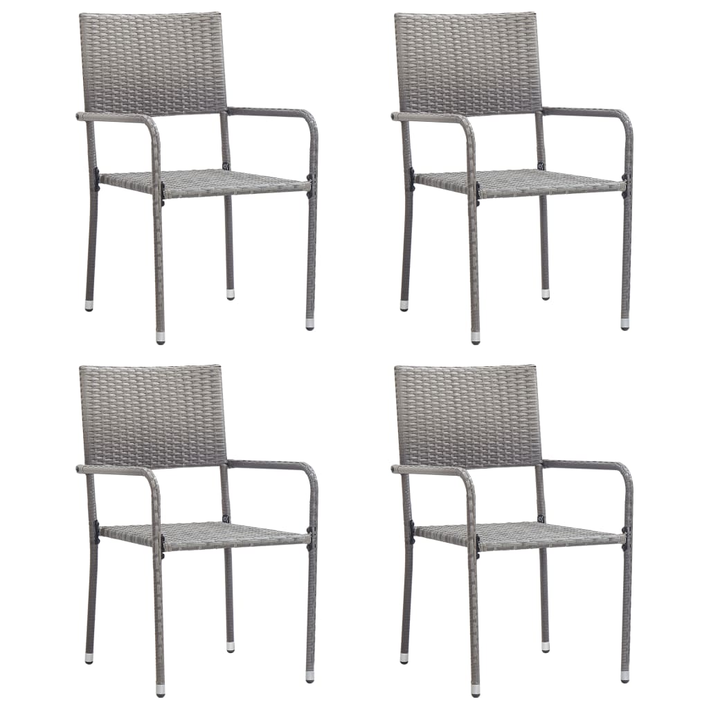 vidaXL Tuinstoelen 2 st stapelbaar poly rattan zwart