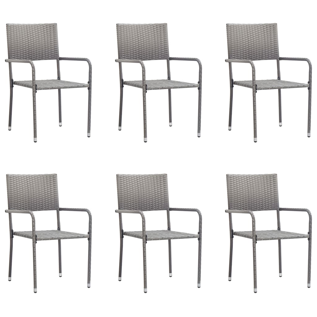 vidaXL Tuinstoelen 2 st stapelbaar poly rattan zwart