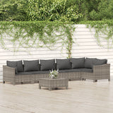 vidaXL 4-Piece Lounge Set with Cushions Poly Rattan Grey