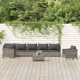 vidaXL 5-Piece Lounge Set with Cushions Poly Rattan Grey