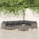 vidaXL 7-Piece Lounge Set with Cushions Poly Rattan Grey