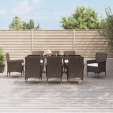 vidaXL 5-piece Garden Lounge Set with Cushions Poly Rattan Brown