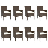 vidaXL 5-piece Garden Lounge Set with Cushions Poly Rattan Brown