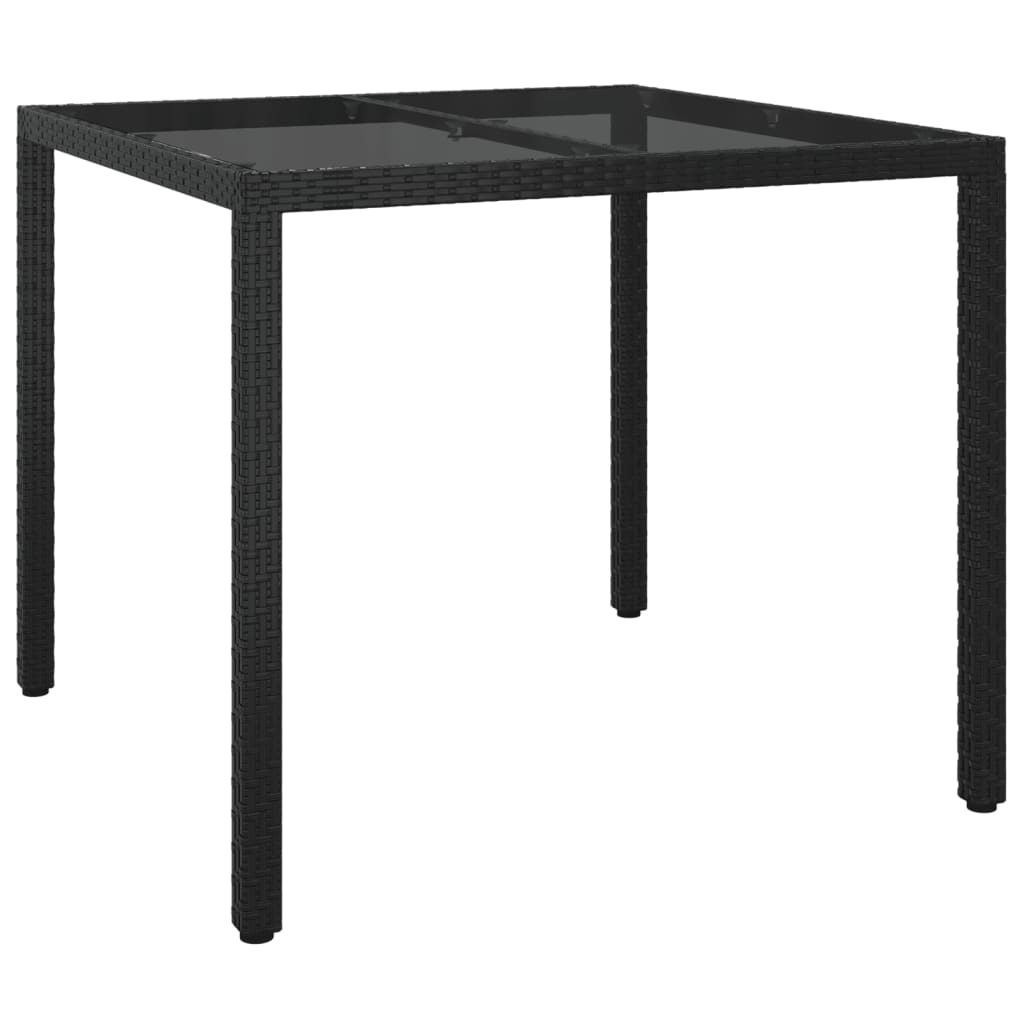 vidaXL 5-delige Tuinset met kussens poly rattan zwart