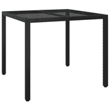 vidaXL 5-delige Tuinset met kussens poly rattan zwart