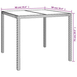 vidaXL 3-delige Tuinset met kussens poly rattan grijs