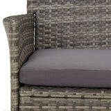 vidaXL 3-delige Tuinset met kussens poly rattan grijs