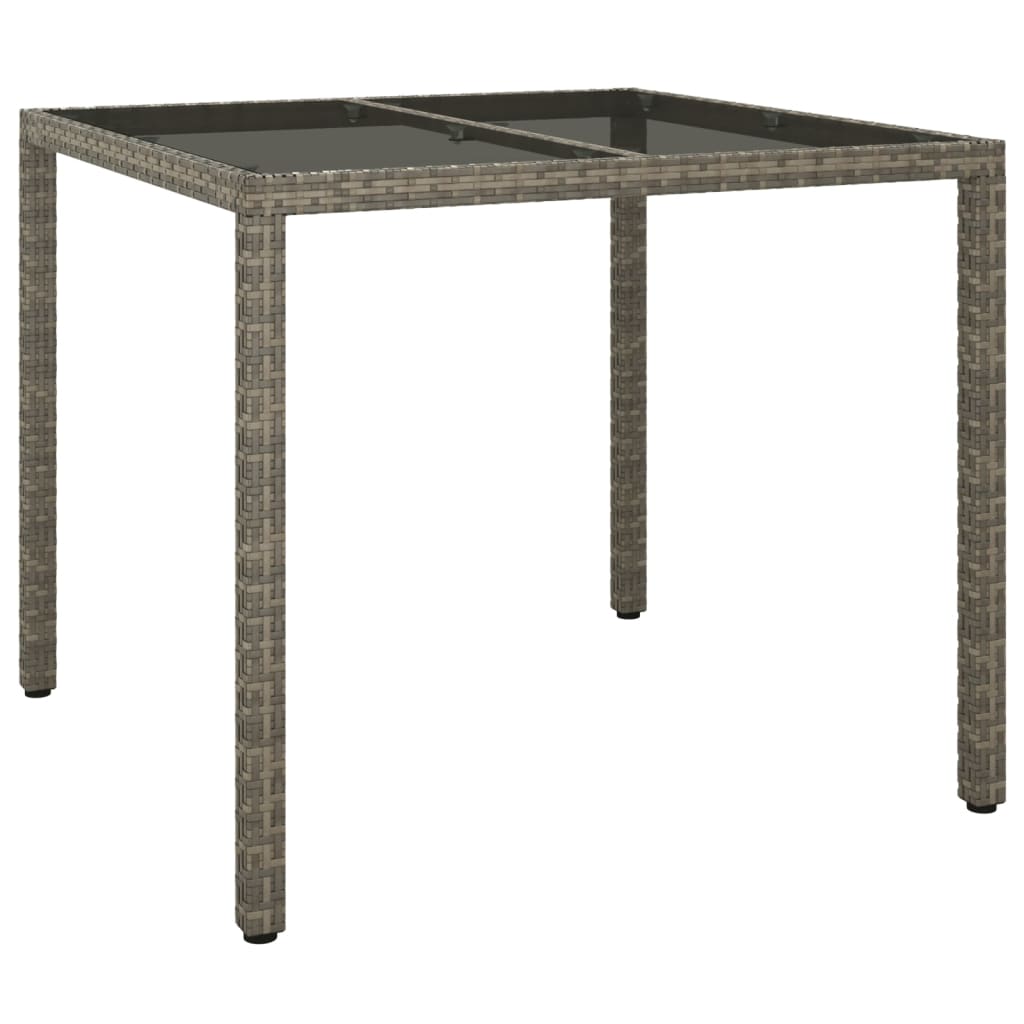 vidaXL 3-delige Tuinset met kussens poly rattan grijs