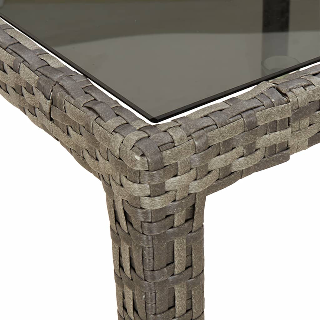vidaXL 3-delige Tuinset met kussens poly rattan grijs
