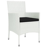 vidaXL 5-delige Tuinset met kussens poly rattan wit
