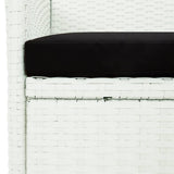 vidaXL 5-delige Tuinset met kussens poly rattan wit