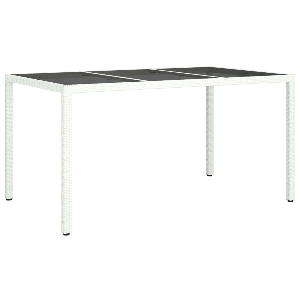vidaXL 5-delige Tuinset met kussens poly rattan wit