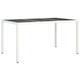 vidaXL 5-delige Tuinset met kussens poly rattan wit