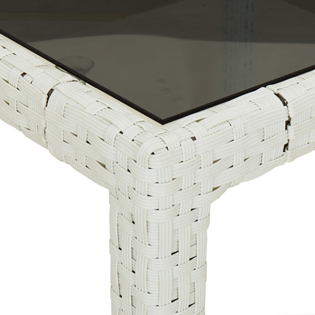vidaXL 5-delige Tuinset met kussens poly rattan wit