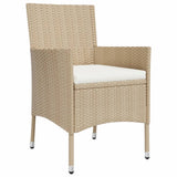 vidaXL 3-Piece Garden Lounge Set with Cushions Poly Rattan Beige