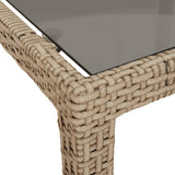 vidaXL 3-Piece Garden Lounge Set with Cushions Poly Rattan Beige