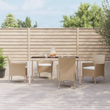vidaXL 3-Piece Garden Lounge Set with Cushions Poly Rattan Beige
